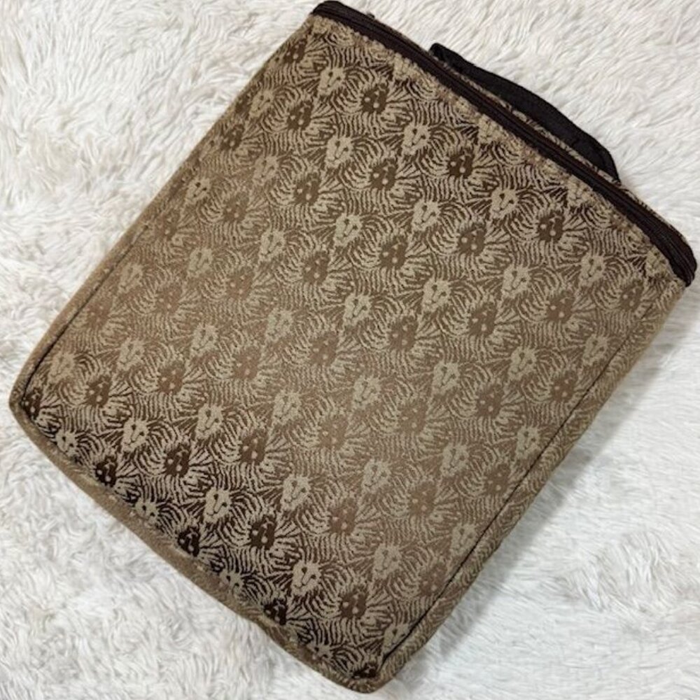 Vintage Anne Klein Bronze Lion Padded Laptop Sleeve Zip Top Handled Case